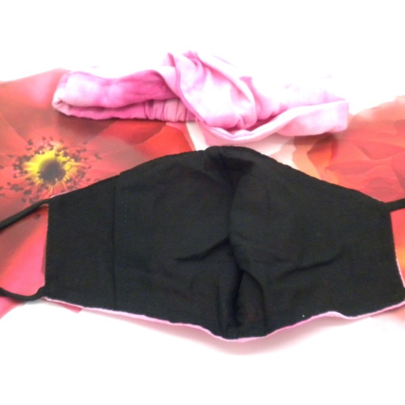 Handmade Mask Cotton Inside Matching Headband - Picture 3 of 3